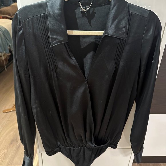 Paige the Nines Collection // Parisa Bodysuit- Black Silk - Small - Picture 5 of 7